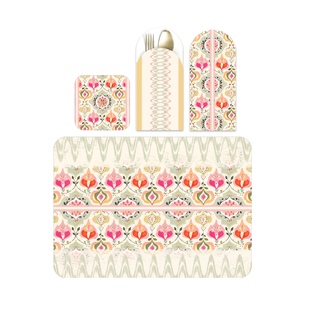 Placemat with Cutlery and Coasters (Plastic Washable) - Hello Spring! 2026 Collection
