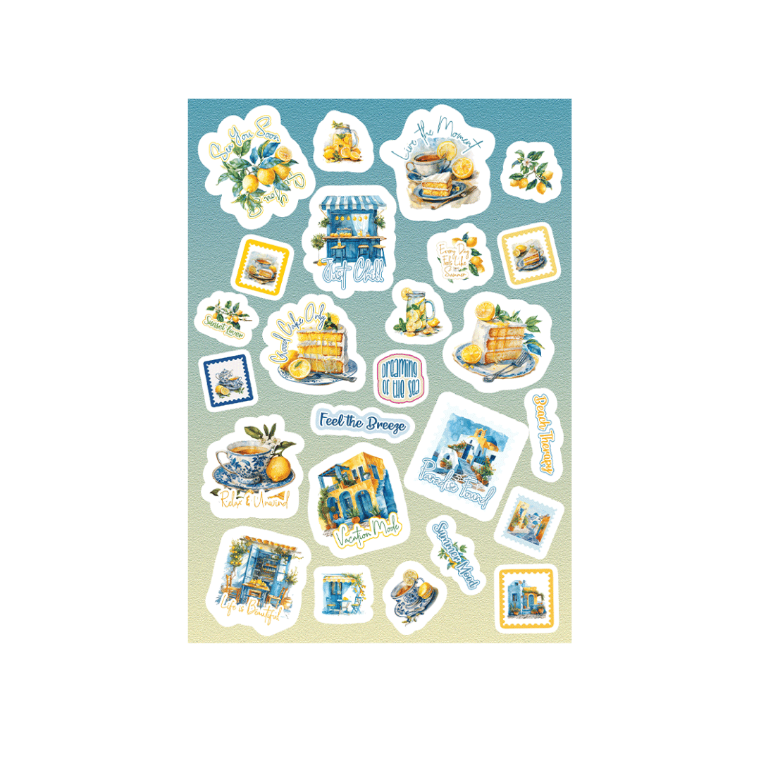 A5 Sticker Sheets - Santorini Bliss 2026 Collection Package (2 Pcs)