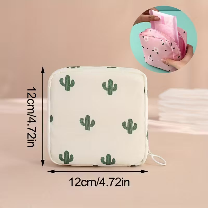 Large Fabric Storage Bag with Zipper Closure - Multi-Functional Organizer for Sanitary Towels, Makeup, Toiletries, And Travel Essentials - Durable, Easy-Clean, And Portable, Travel Essentials Organize, Zippered Storage Pouch
