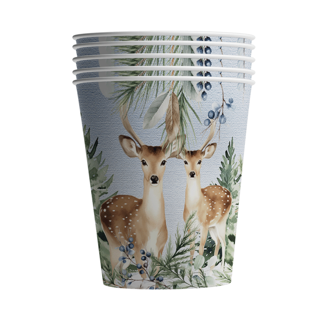 Paper Cups (8oz) - Winter Whisper Collection