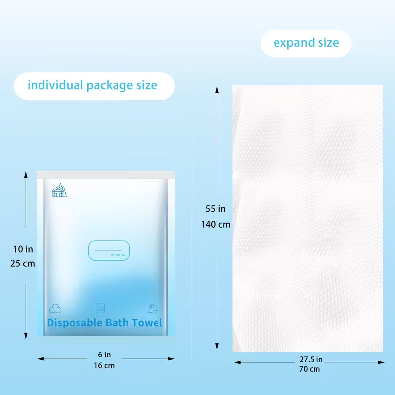 1 pcs Disposable Bath Towels, Large Travel Bath Towel 140 * 70cm, Travel Essentials Compressed Towel - Portable Disposable Washcloths for Travel Beach Shower Hiking Swim Hotel Camping