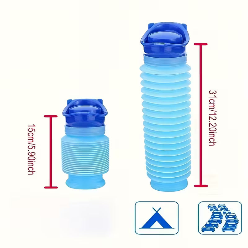 Portable Folding Urinal for Men, Women, and Children - Leakproof, Easy to Carry, Ideal for Camping, Long Drives, Outdoor Events - Durable ABS Material, Compact Storage Bag Design
