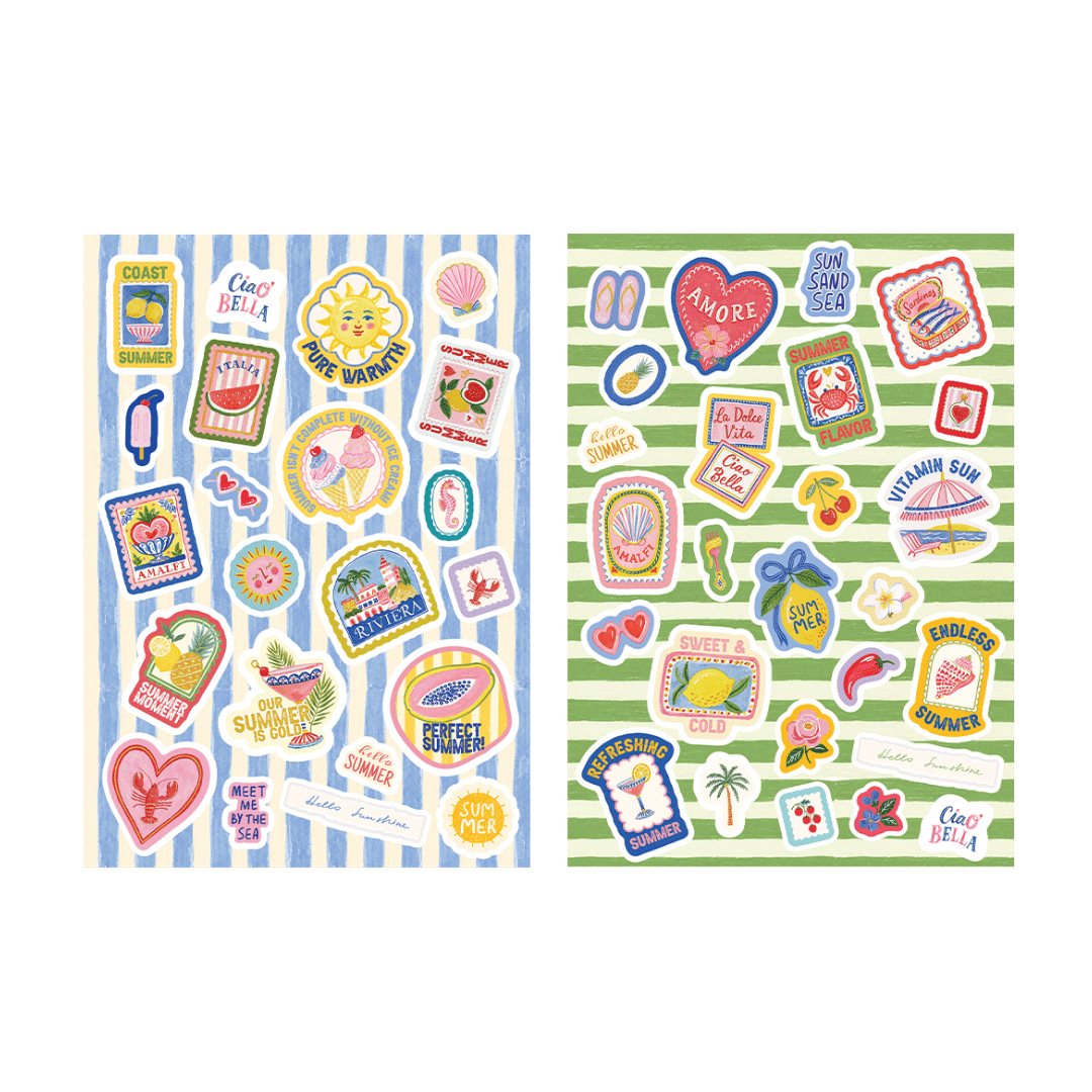A5 Sticker Sheets - Amalfi Summer 2026 Collection Package (2 Pcs)