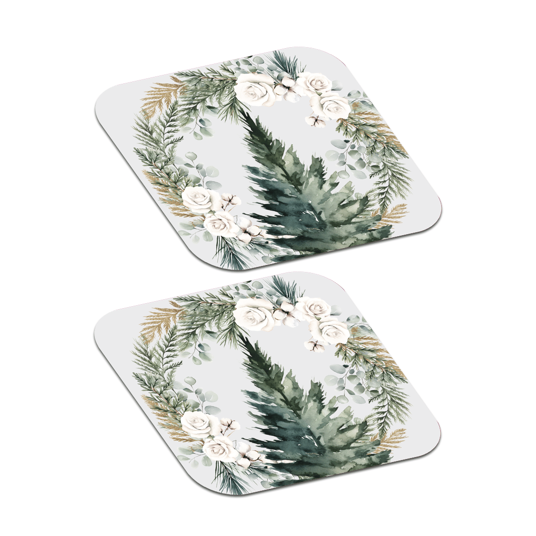 Placemat with Cutlery and Coasters (Plastic Washable) - Winter Whisper Collection