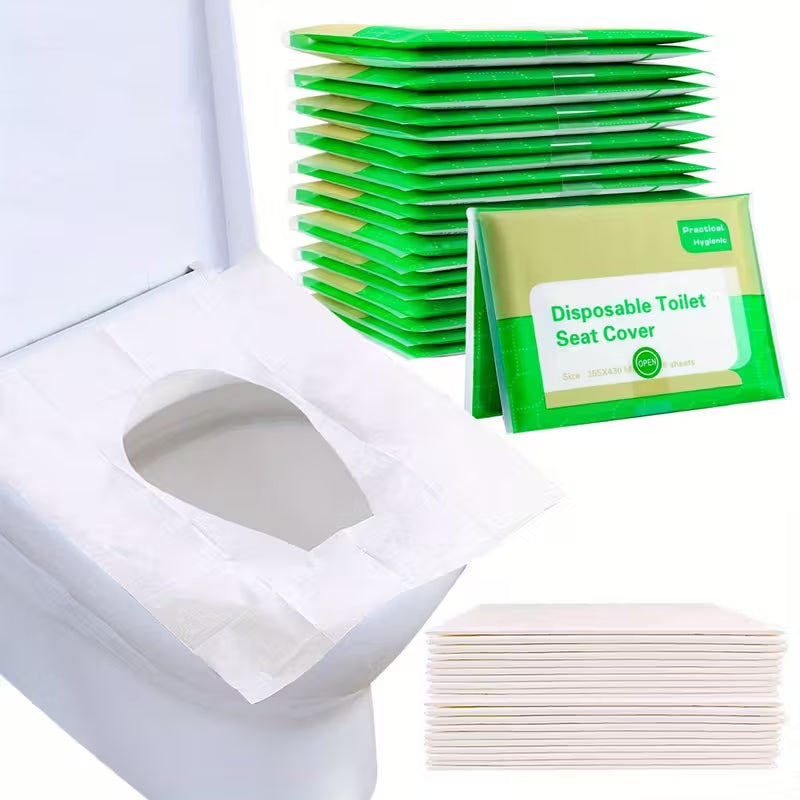 1 Pcs Disposable Toilet Seat Covers, Soft Non-Woven Fabric, Flushable Bathroom Accessories for Airplane, Road Trips, Camping - No Electricity Needed