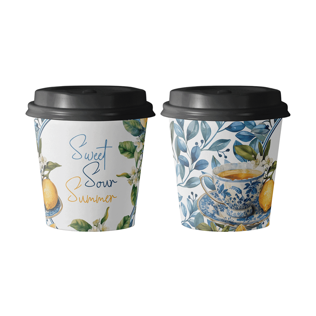 Paper Cups (4oz) - Santorini Bliss 2026 Collection Package (12 Pcs/Pkg)