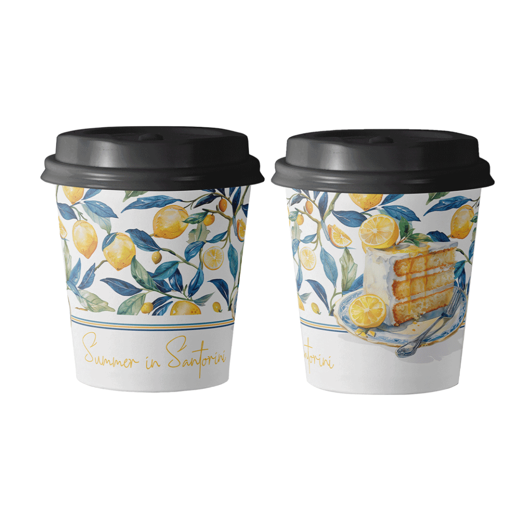 Paper Cups (8oz) - Santorini Bliss 2026 Collection Package (12 Pcs/Pkg)
