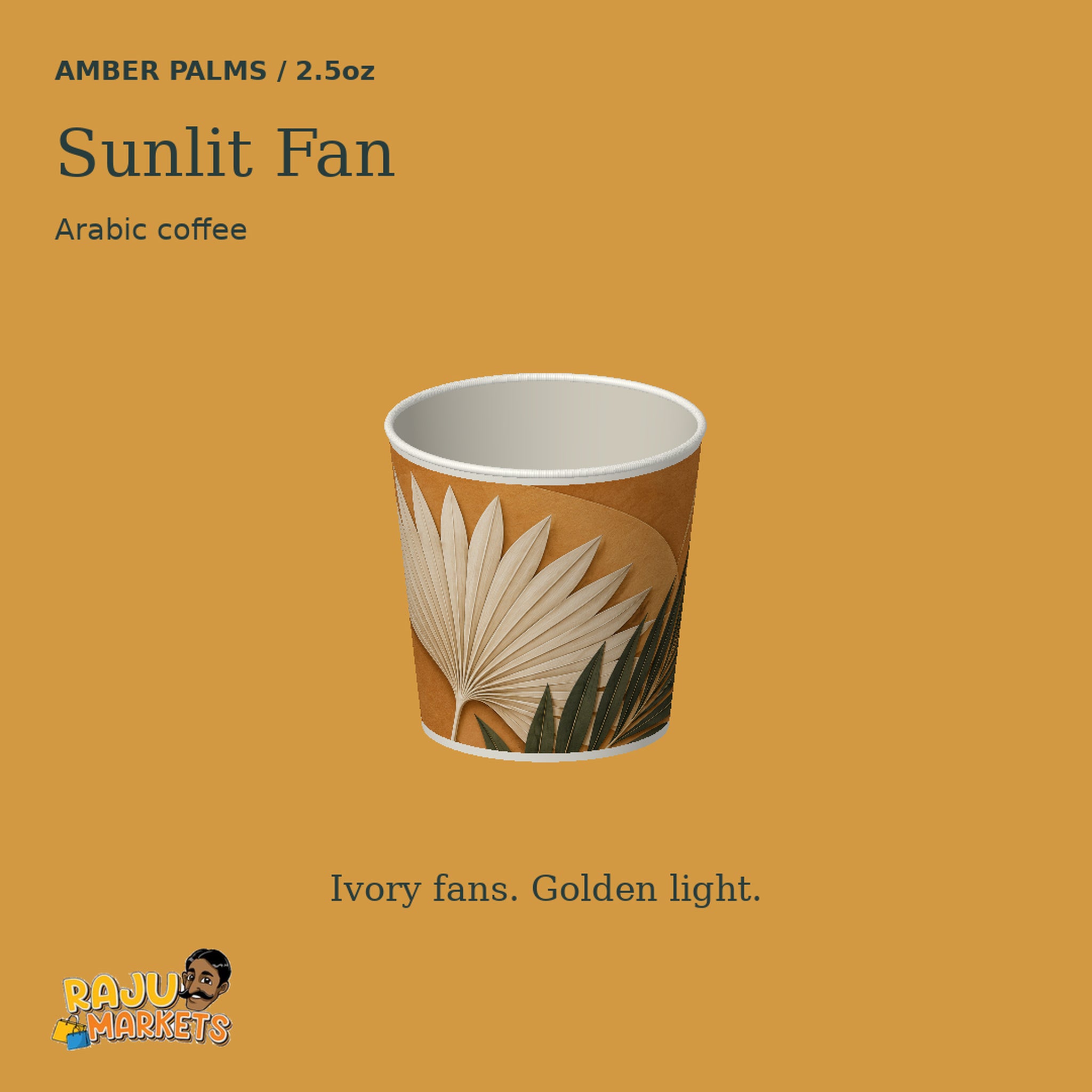 Paper Cups (2,5oz) Sunlit Fan - Amber Palms 2026 Collection Package (12 Pcs/Pkg)