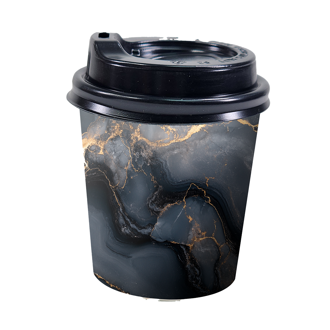 Paper Cups (4 Oz) - Midnight Marble (12 Pcs/Pkg)