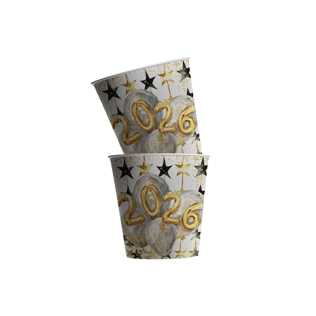 Paper Cups (2,5oz) - New Year 2026 Collection Package (12 pcs/pkg)