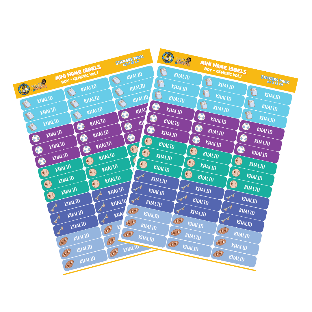 Small Size Boy Name Labels (45 Pcs/Pkg) – Generic Vol.1