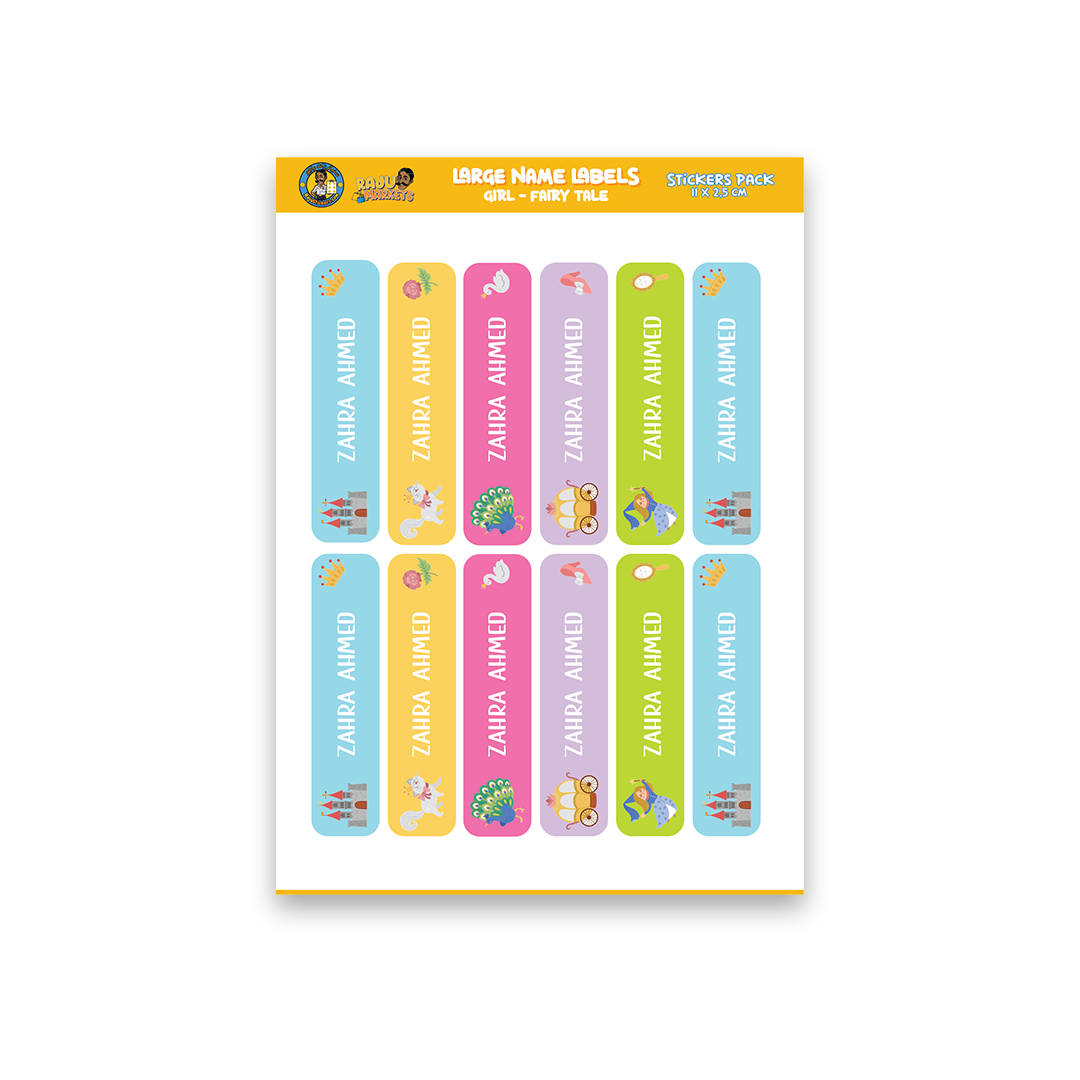 Large Size Girl Name Labels (24 Pcs/Pkg) – Fairy Tale