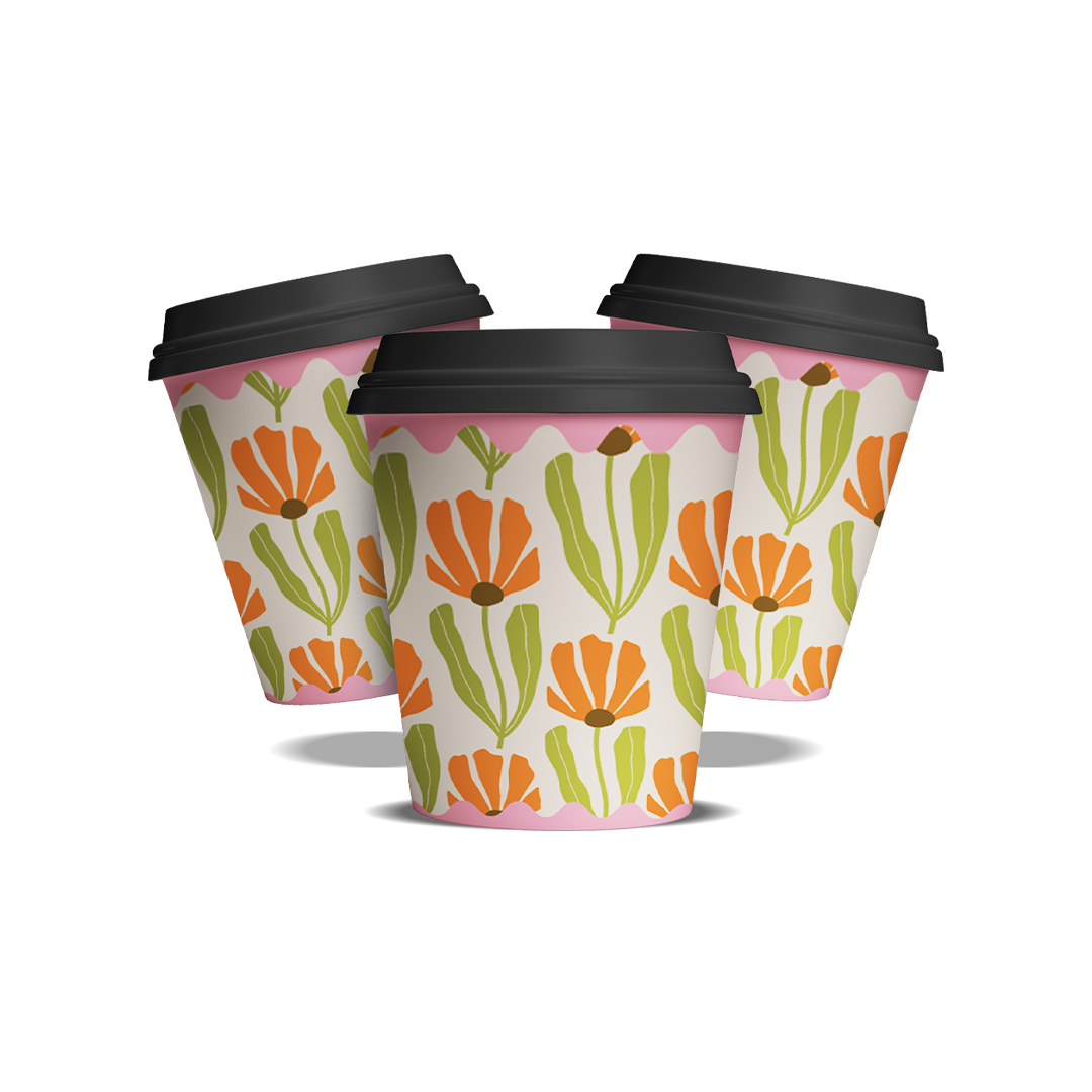 Paper Cups (4oz) - Groovy Summer 1979 Collection (12 Pcs/Pkg)