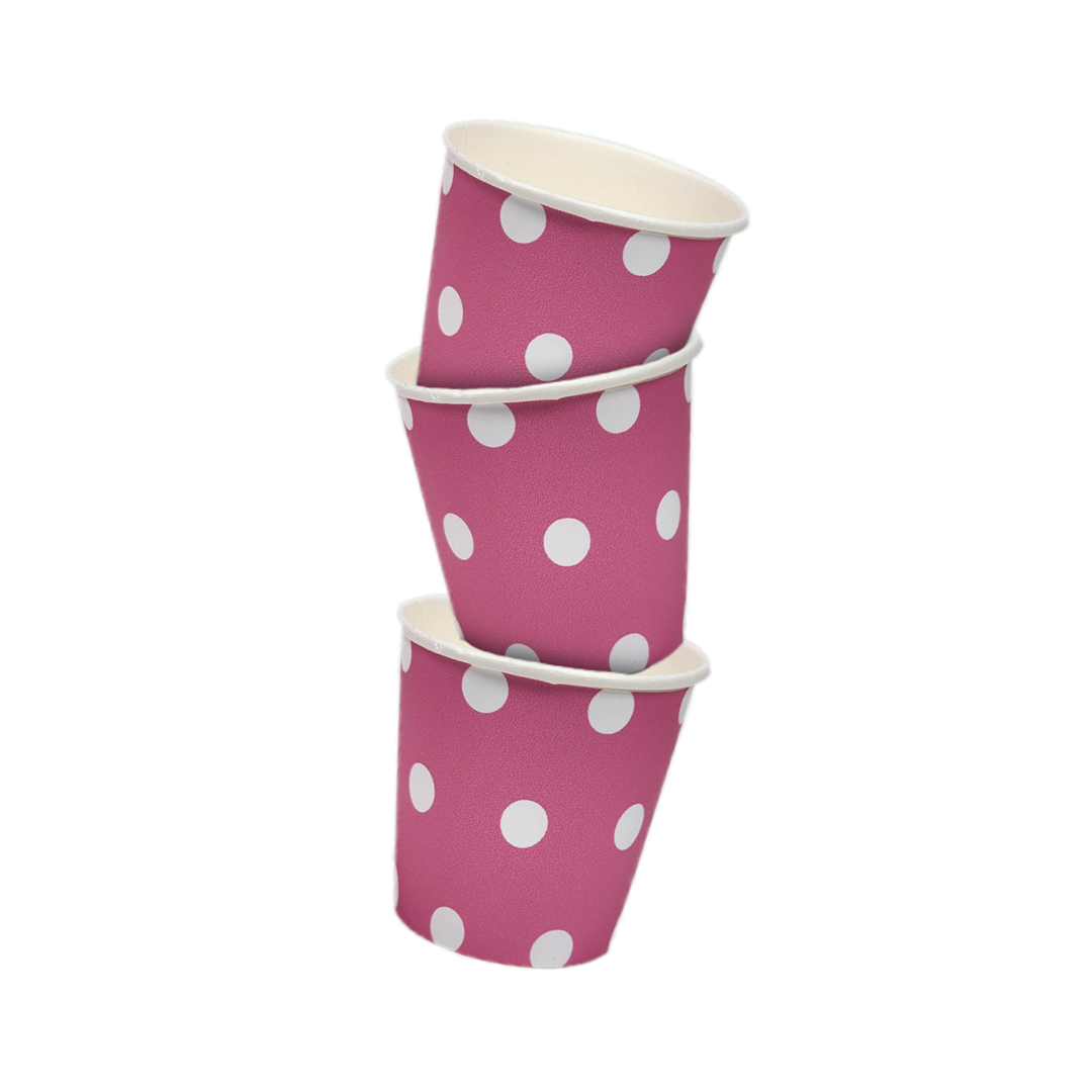 Paper Cups (2.5oz) - POLKA PINK