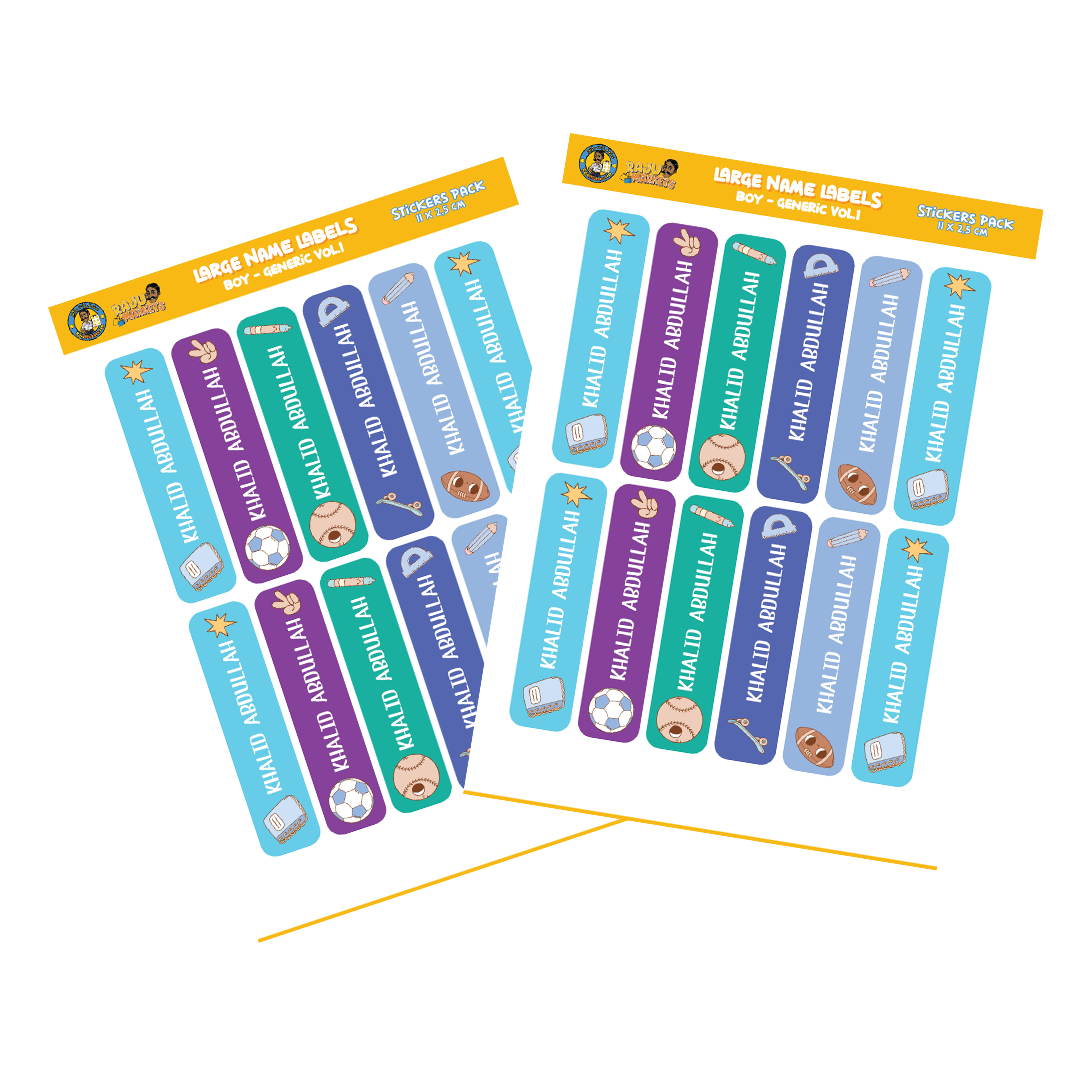 Large Size Boy Name Labels (24 Pcs/Pkg) – Generic Vol.1