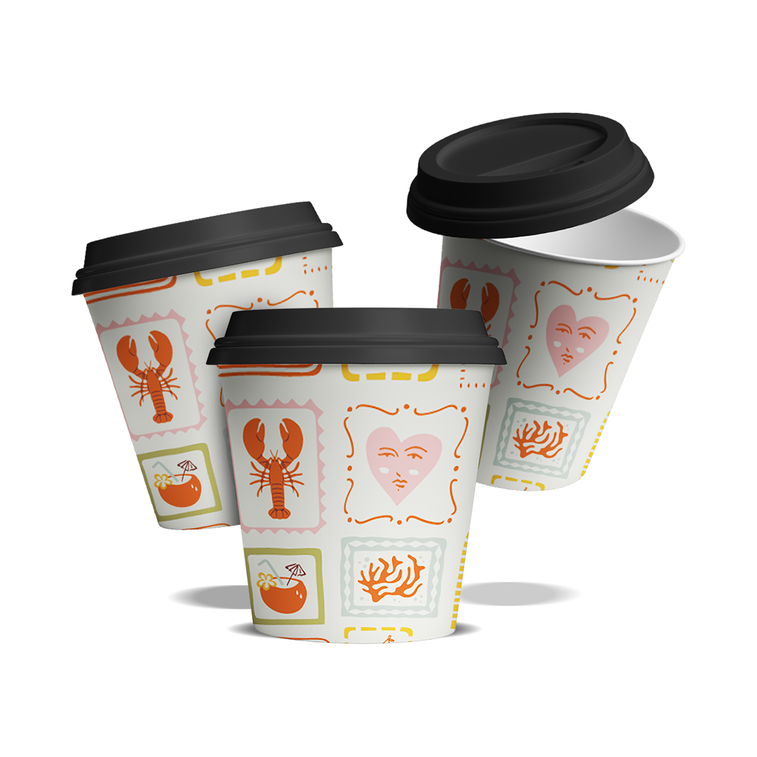 Paper Cups (4oz) - Summer Joy Collection (12 Pcs/Pkg)