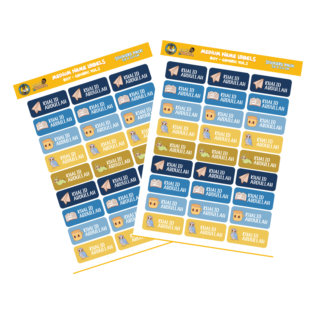 Medium Size Boy Name Labels (27 Pcs/Pkg) – Generic Vol.2
