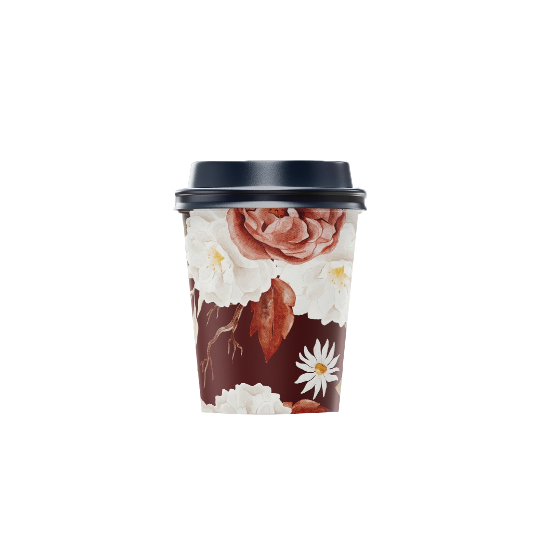 Floral Premium Paper Cups – 8oz – ( 12 pieces / package )