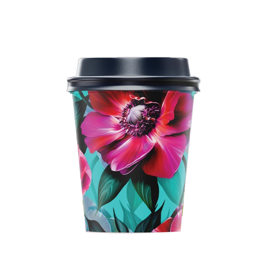 Floral Premium Paper Cups – 8oz – ( 12 pieces / package )