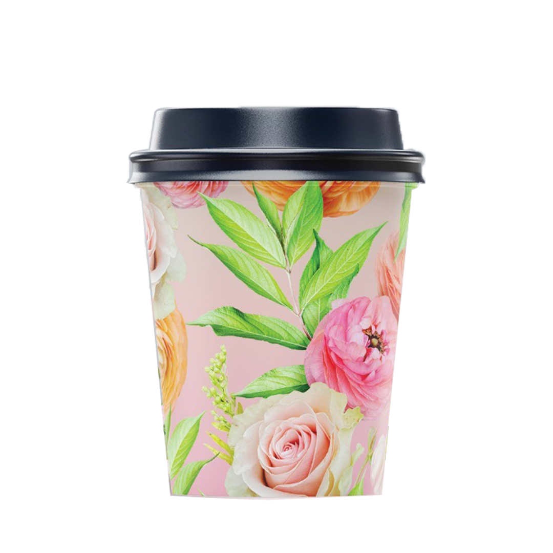 Floral Premium Paper Cups – 8oz – ( 12 pieces / package )