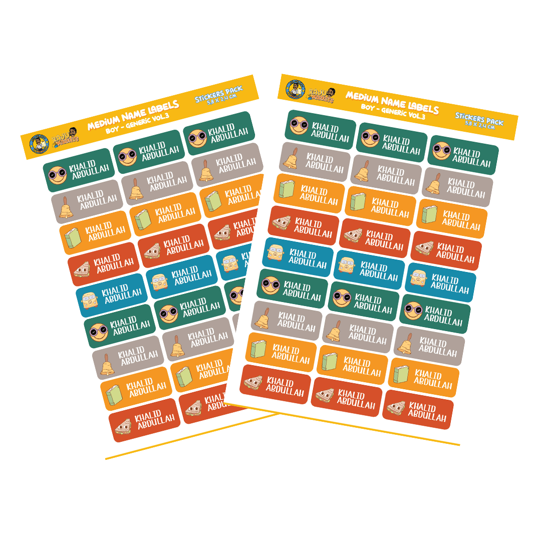 Medium Size Boy Name Labels (27 Pcs/Pkg) – Generic Vol.3