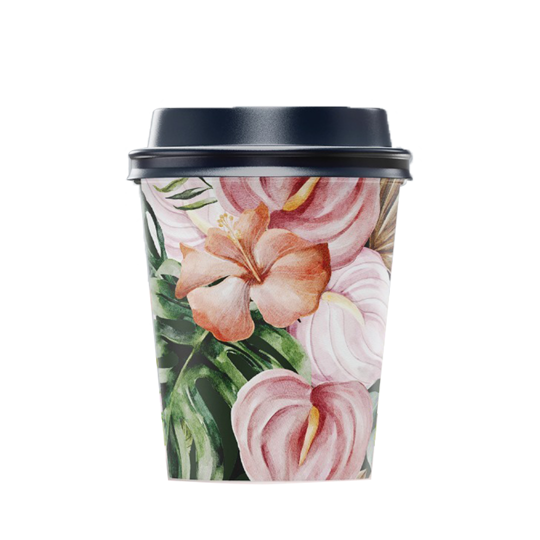 Floral Premium Paper Cups – 8oz – ( 12 pieces / package )