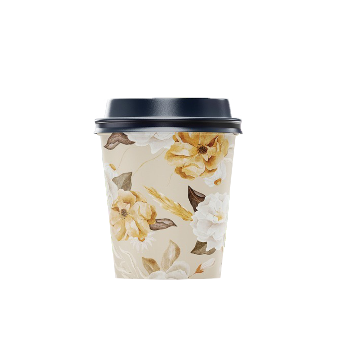 Floral Premium Paper Cups – 4oz – ( 12 pieces / package )