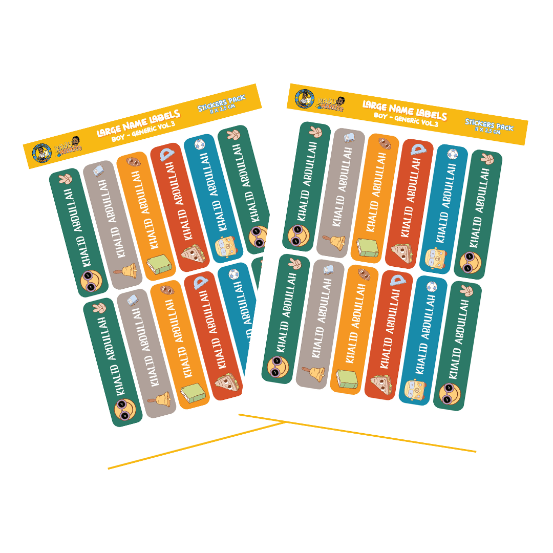 Large Size Boy Name Labels (24 Pcs/Pkg) – Generic Vol.3