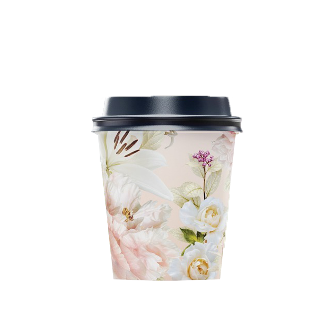 Floral Premium Paper Cups – 4oz – ( 12 pieces / package )