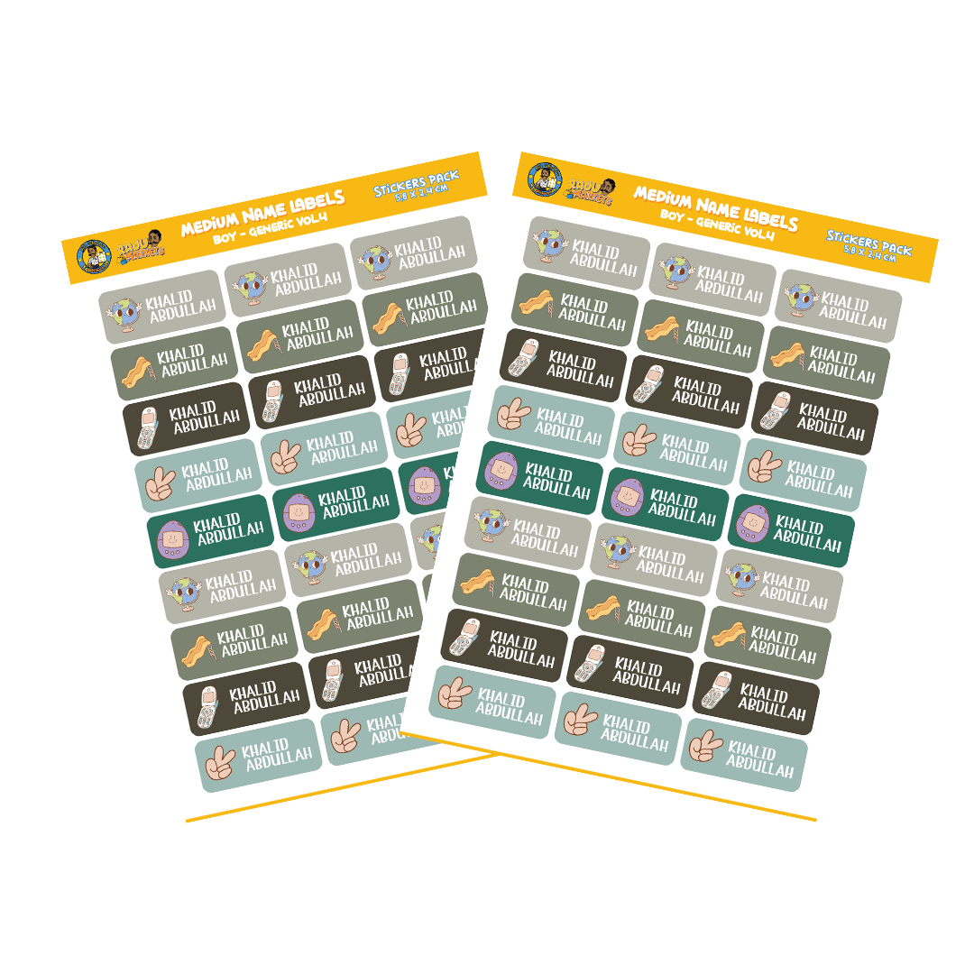 Medium Size Boy Name Labels (27 Pcs/Pkg) – Generic Vol.4