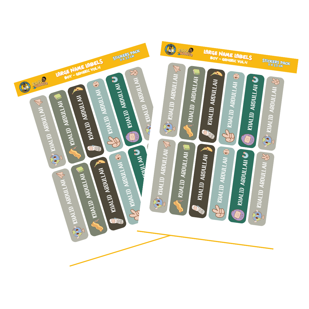Large Size Boy Name Labels (24 Pcs/Pkg) – Generic Vol.4 Pkg