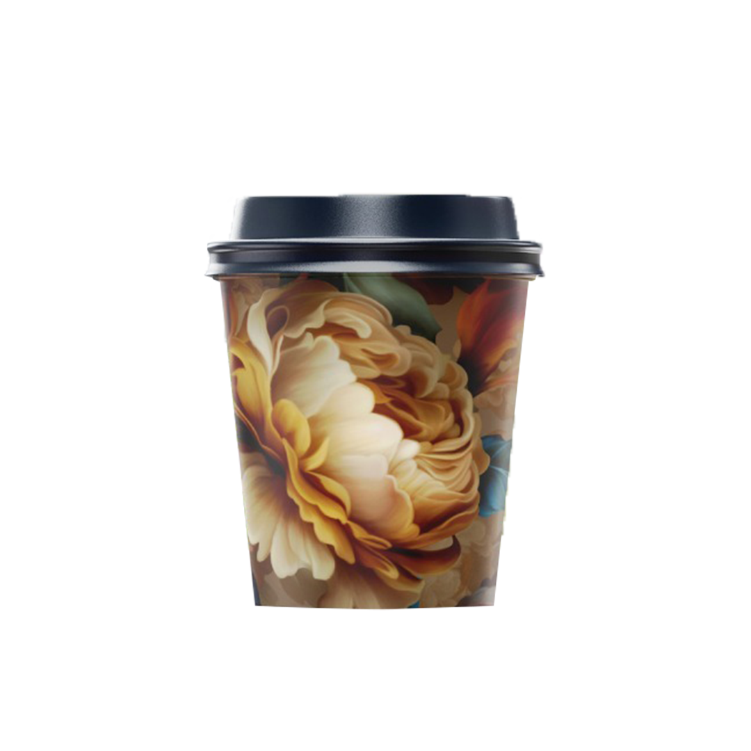 Floral Premium Paper Cups – 4oz – ( 12 pieces / package )