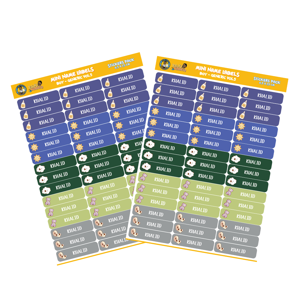 Small Size Boy Name Labels (45 Pcs/Pkg) – Generic Vol.5 Pkg