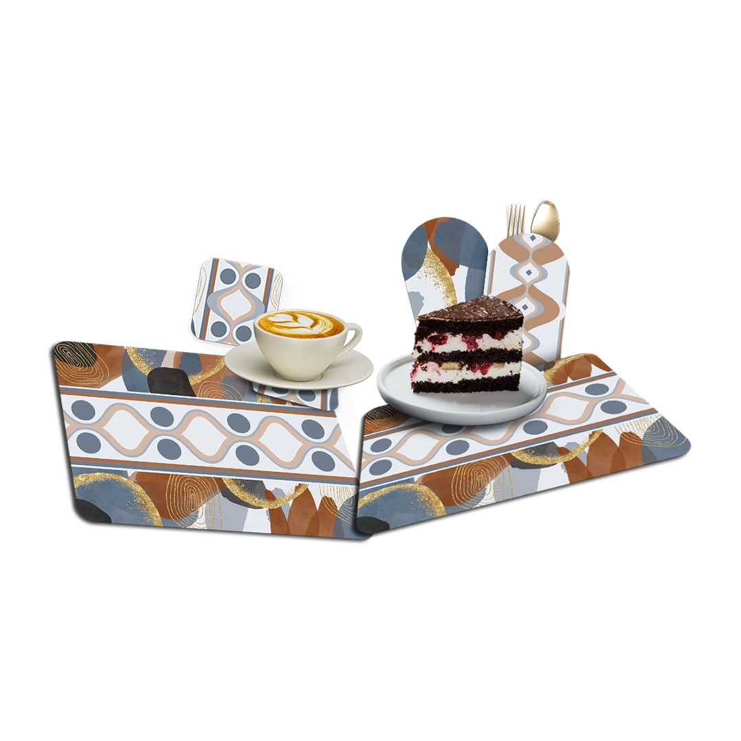 Placemat with Cutlery and Coasters (Plastic Washable) - Modesto Collection