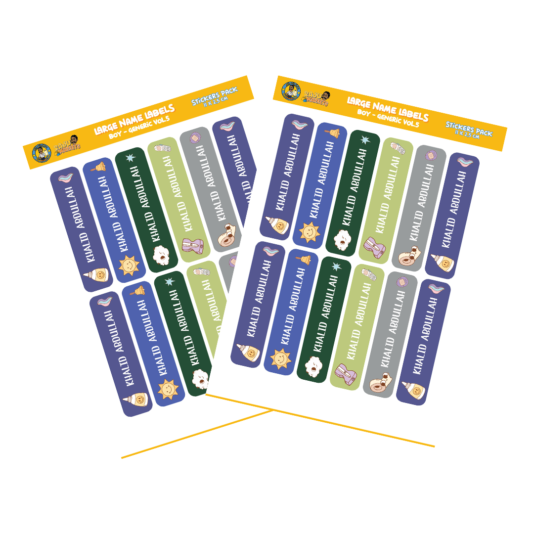 Large Size Boy Name Labels (24 Pcs/Pkg) – Generic Vol.5