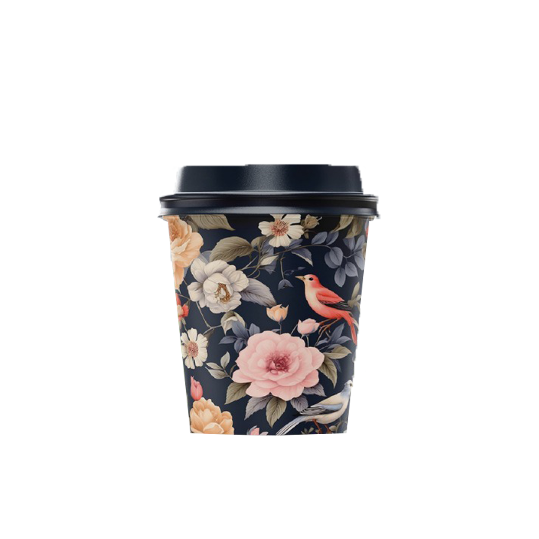Bird Floral Premium Paper Cups – 4oz – ( 12 pieces / package )
