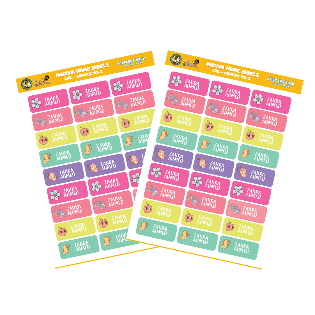 Medium Size Girl Name Labels (27 Pcs/Pkg) – Generic Vol.2