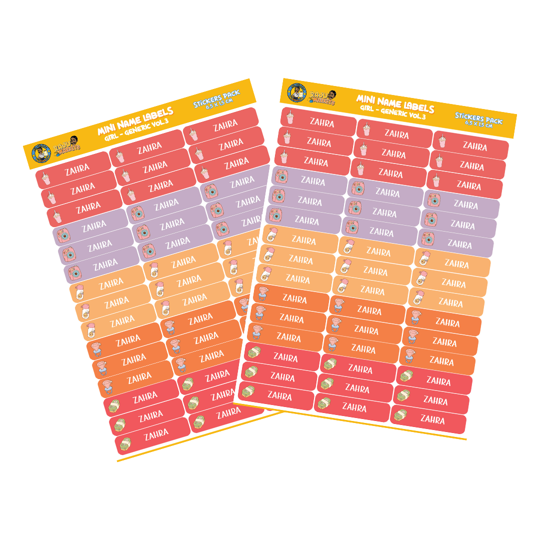 Small Size Girl Name Labels (45 Pcs/Pkg) – Generic Vol.3