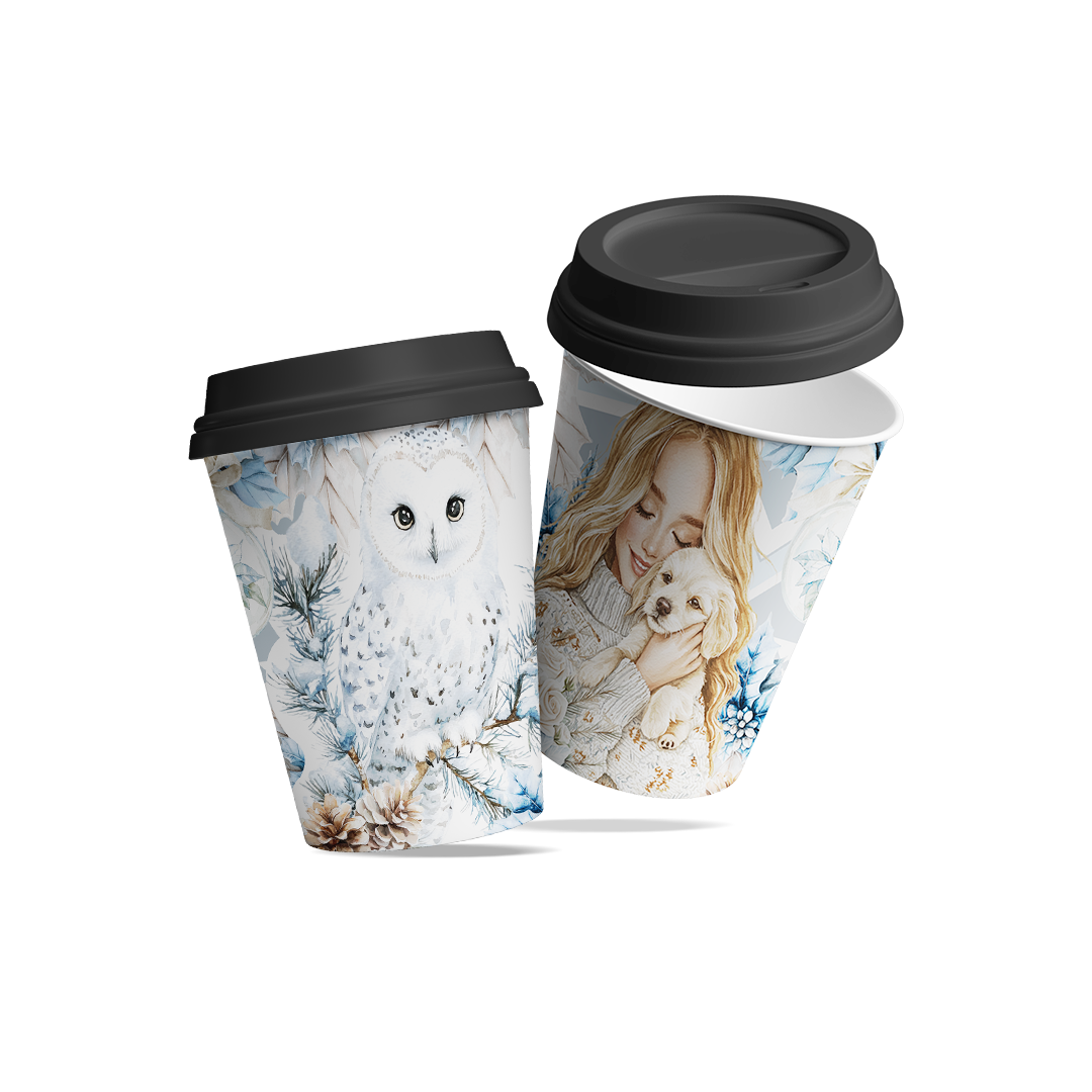 Paper Cups (8oz) - Cozy Winter Collection, Winter Series
