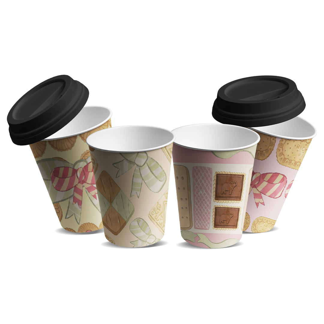 Paper Cups (8oz) - Biscuit Delight Collection (12 pcs/delight)