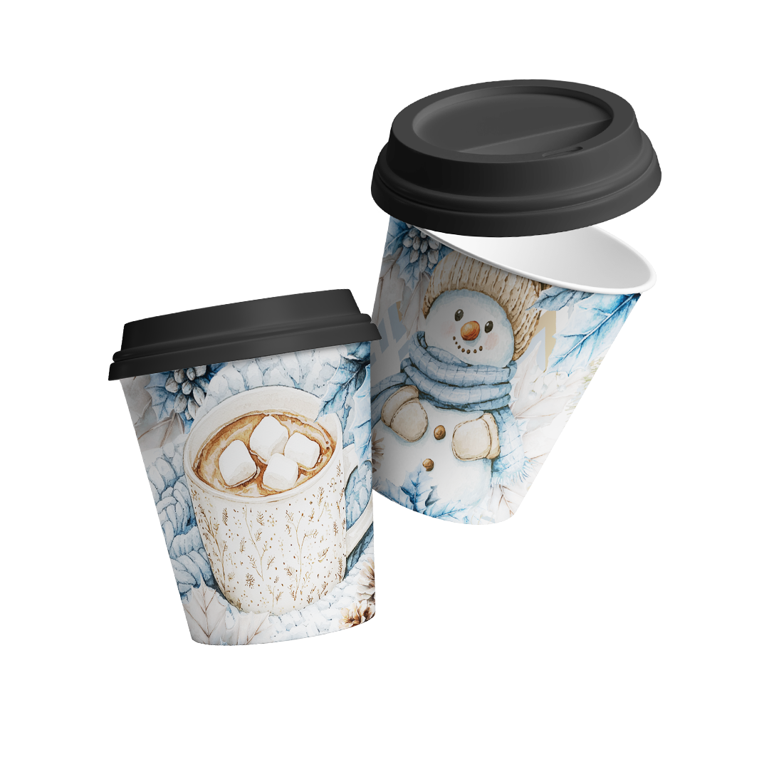 Paper Cups (4oz) - Cozy Winter Collection, Winter Series