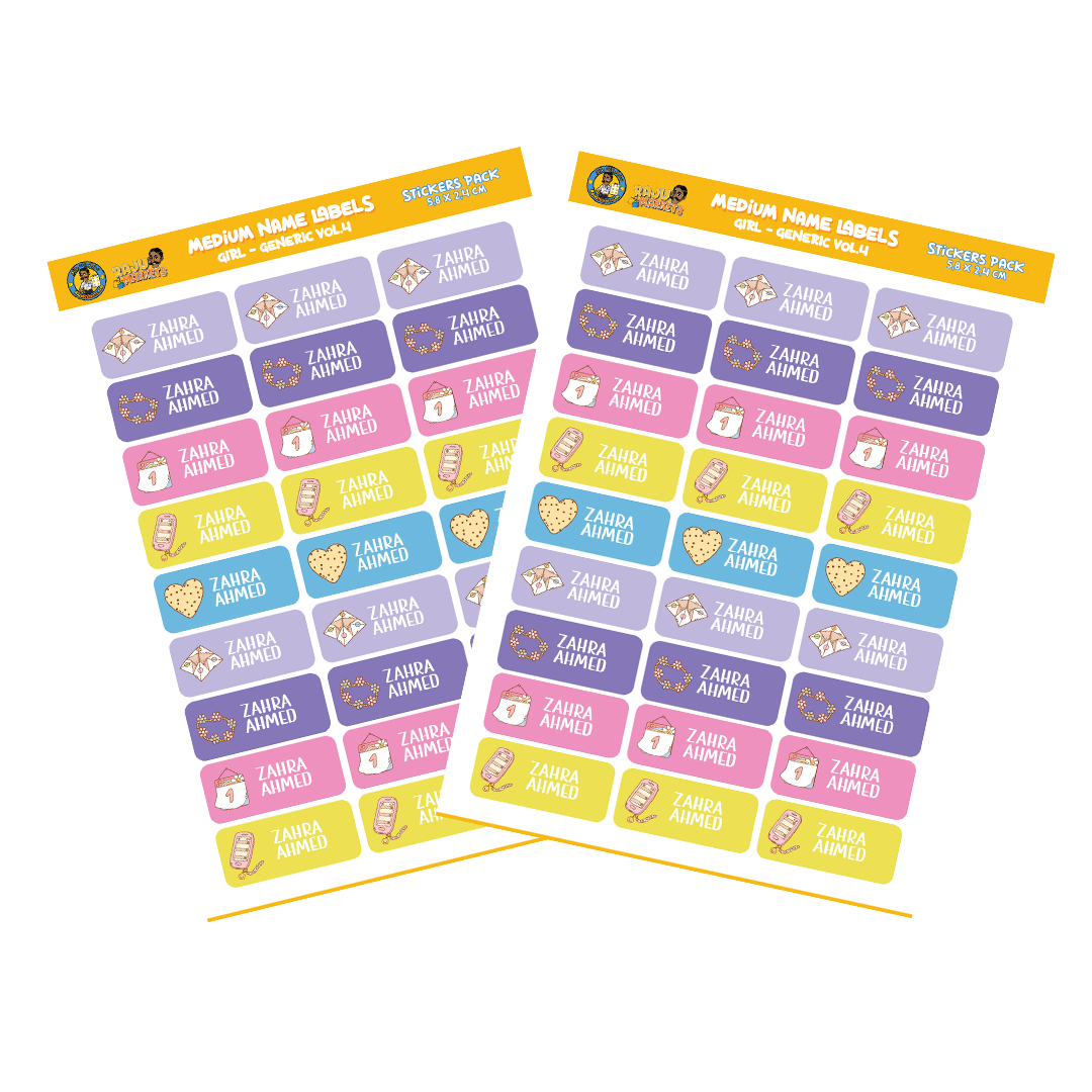 Medium Size Girl Name Labels (27 Pcs/Pkg) – Generic Vol.4