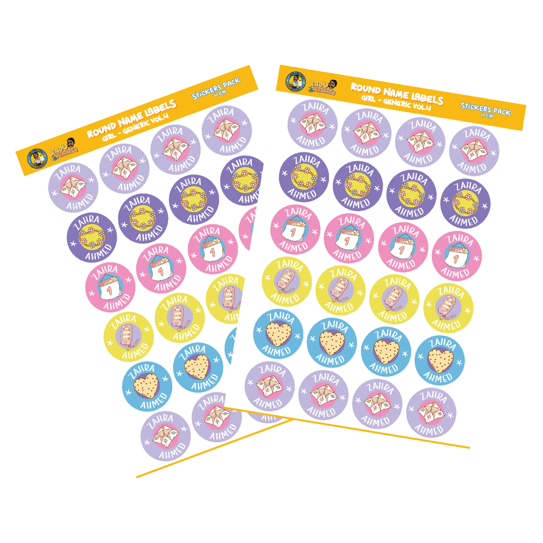 Round Size Girl Name Labels (24 Pcs/Pkg) – Generic Vol.4