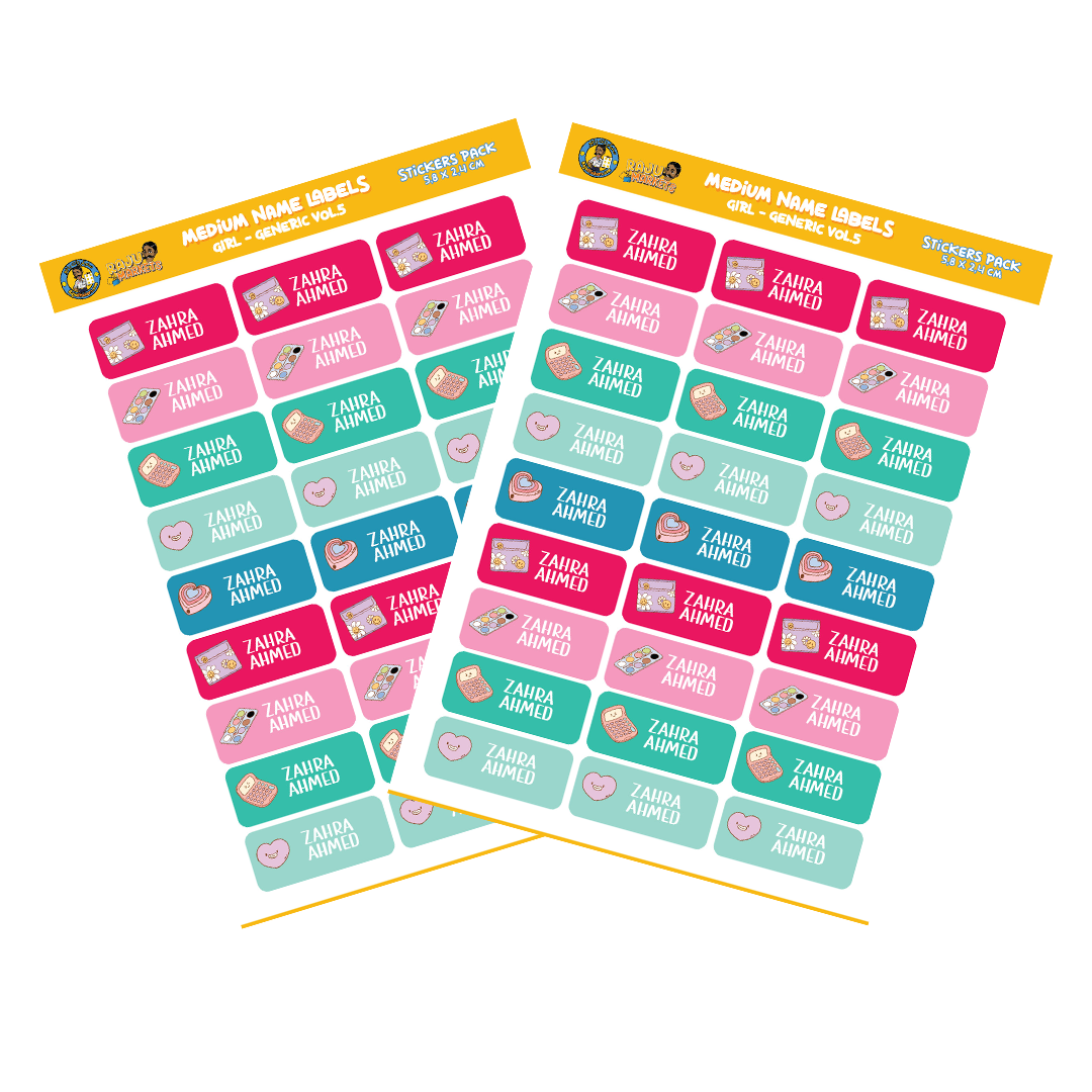 Medium Size Girl Name Labels (27 Pcs/Pkg) – Generic Vol.5