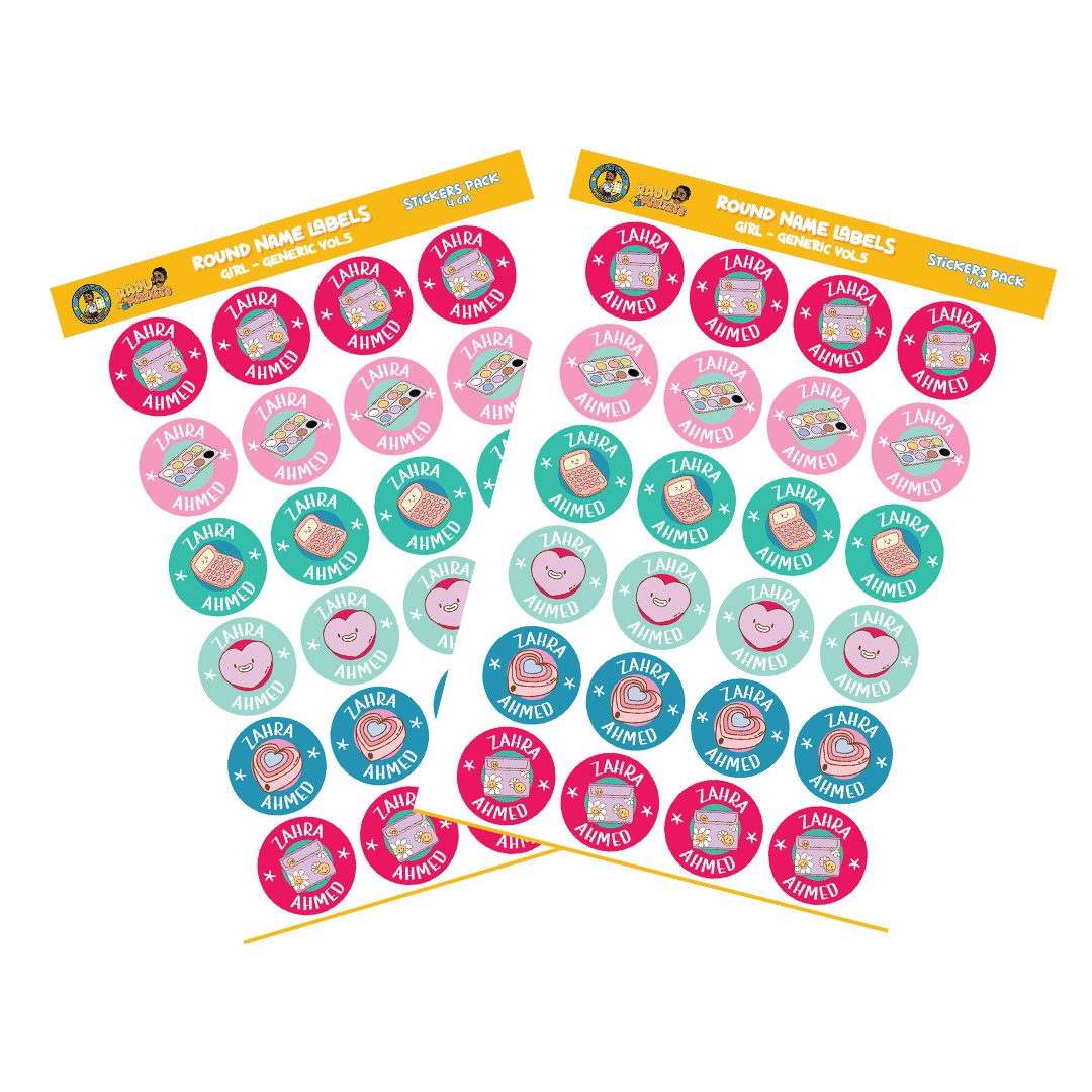 Round Size Girl Name Labels (24 Pcs/Pkg) – Generic Vol.5