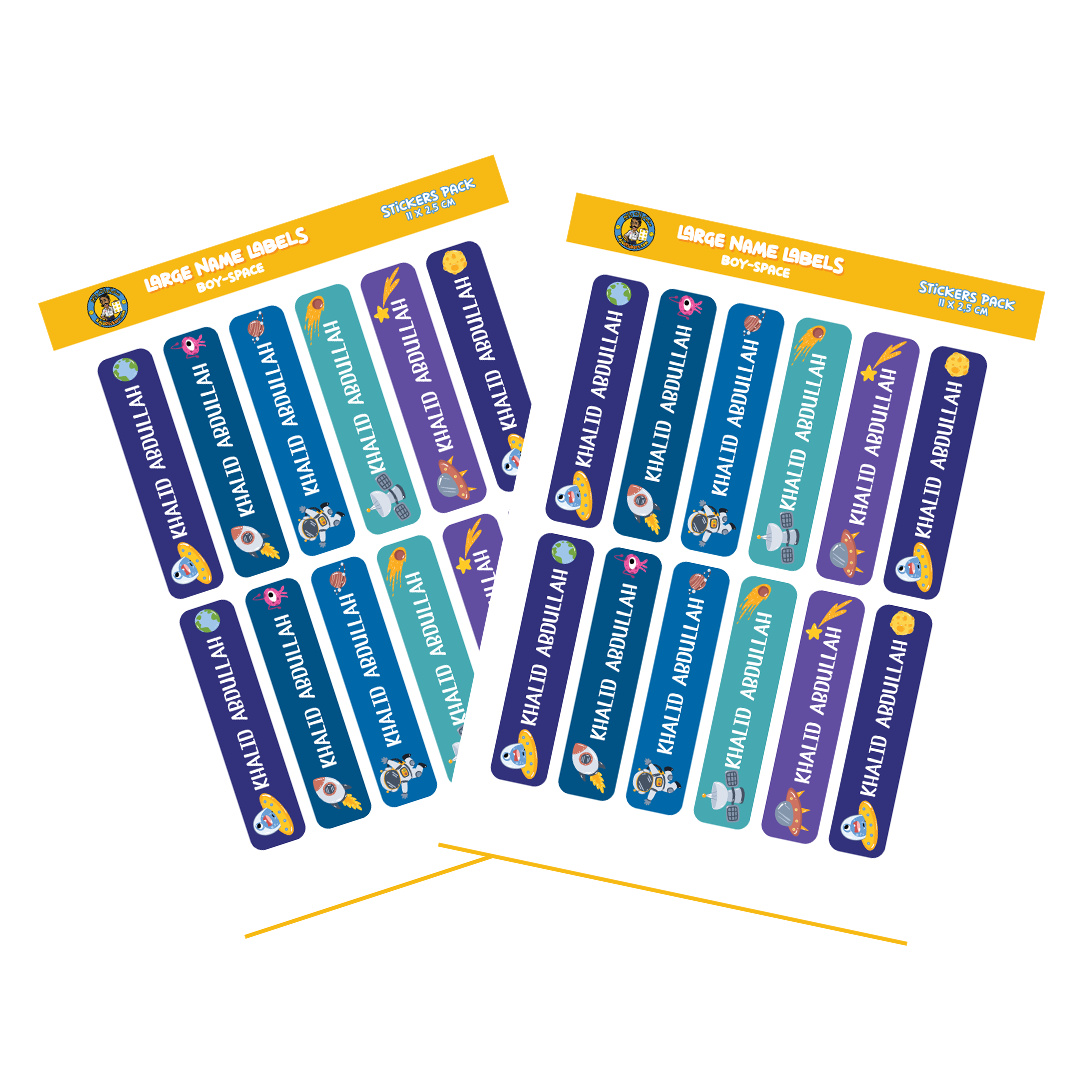 Large Size Boy Name Labels (24 Pcs/Pkg) - Space Theme