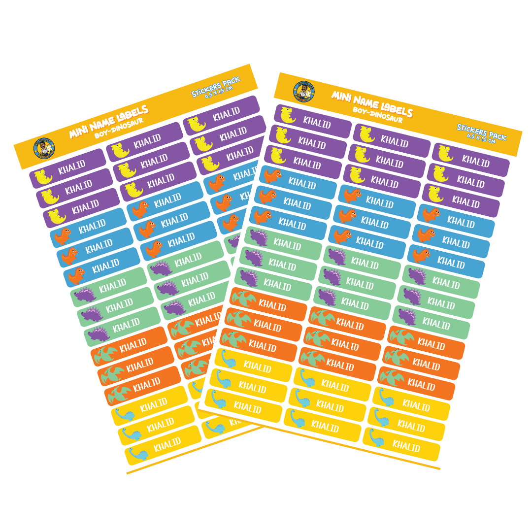 Small Size Boy Name Labels (45 Pcs/Pkg) - Dino Theme