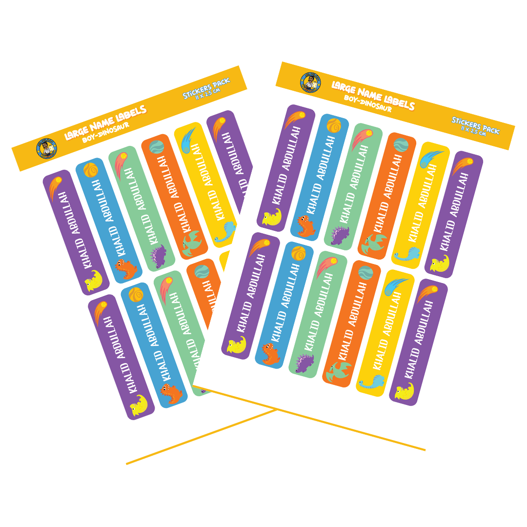 Large Size Boy Name Labels (24 Pcs/Pkg) - Dino Theme