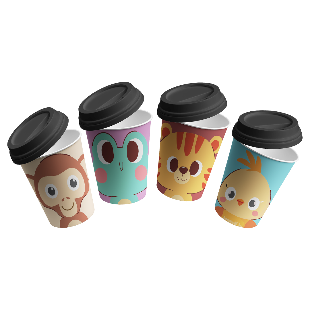 Paper Cups (8oz) - Party Animal V2 Collection (12 pcs/pkg)