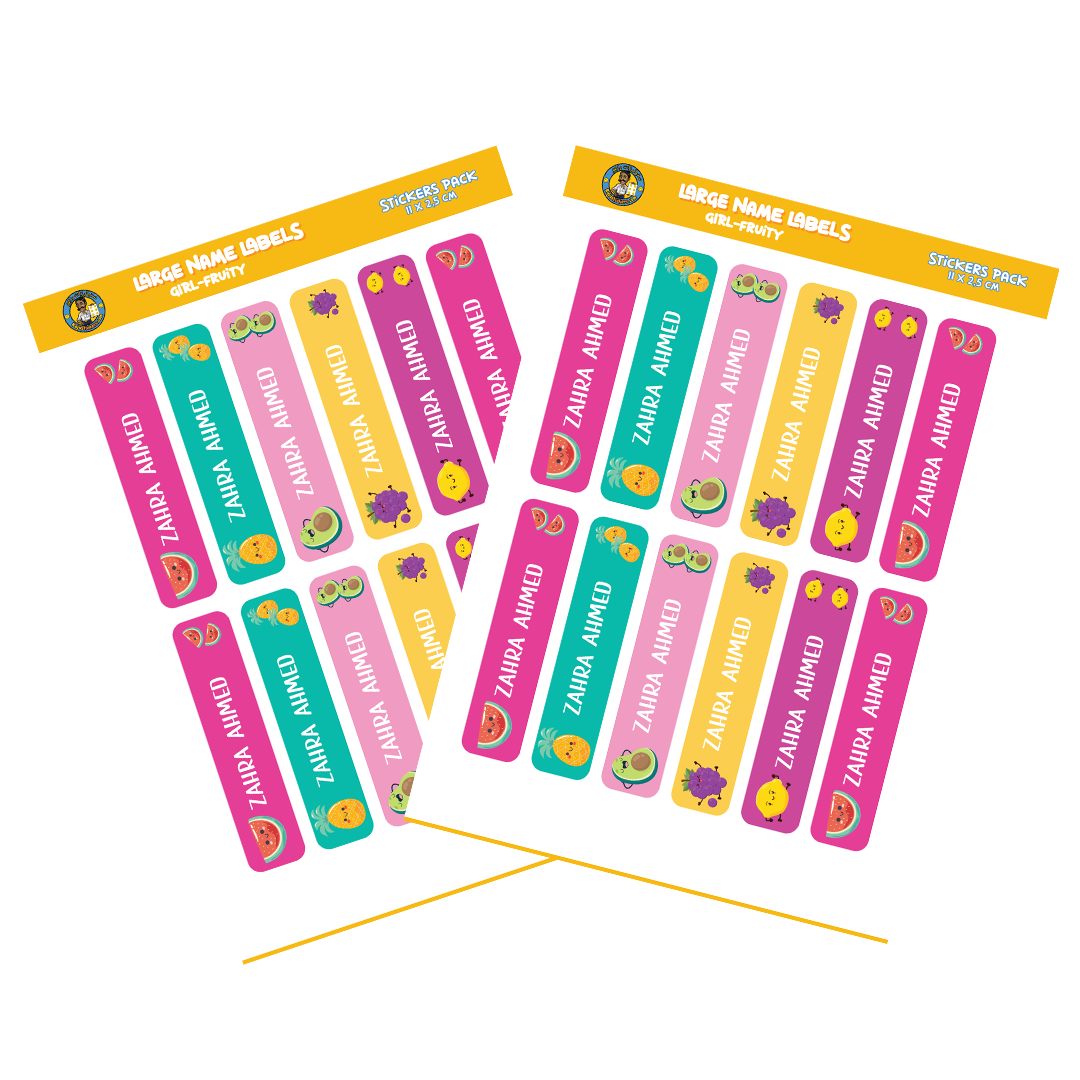 Large Size Girl Name Labels (24 Pcs/Pkg) - Fruity Theme